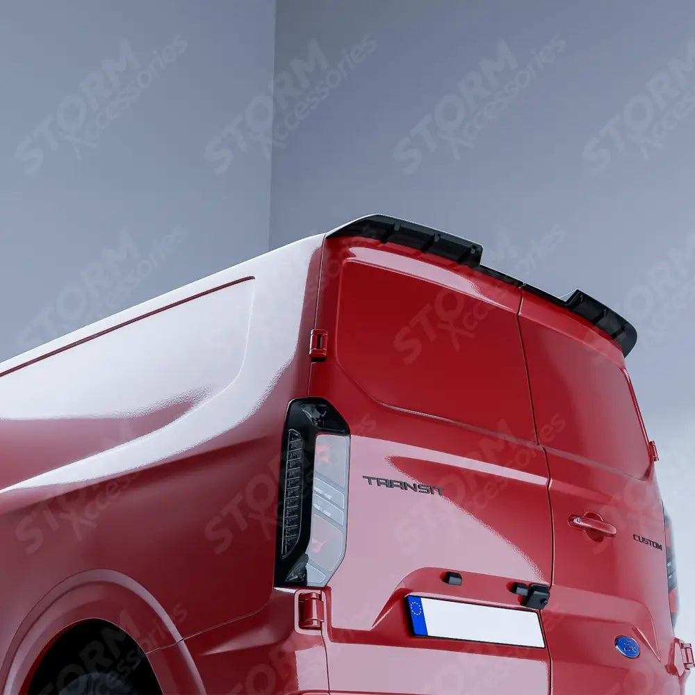 Spoiler In Gloss Black For Ford Transit Custom MK2 2024 on V1 Rear Barn Door
