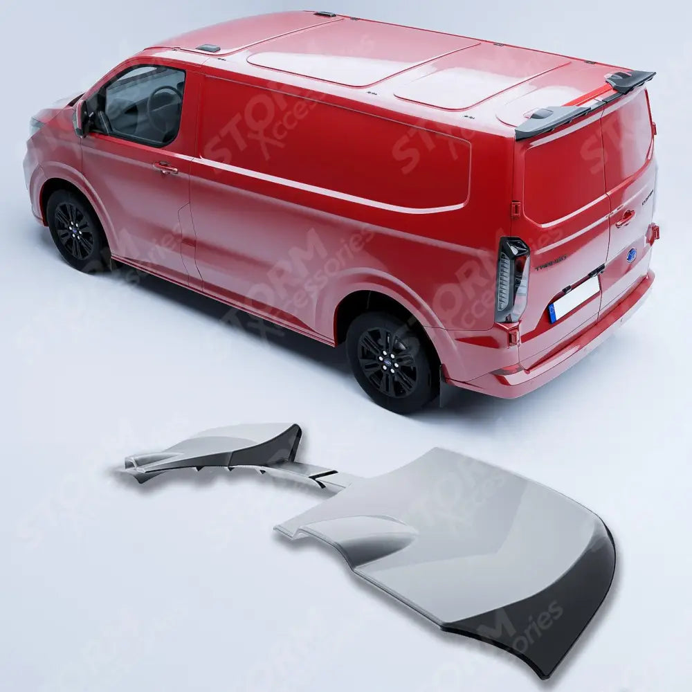 Spoiler In Gloss Black For Ford Transit Custom MK2 2024 on V1 Rear Barn Door