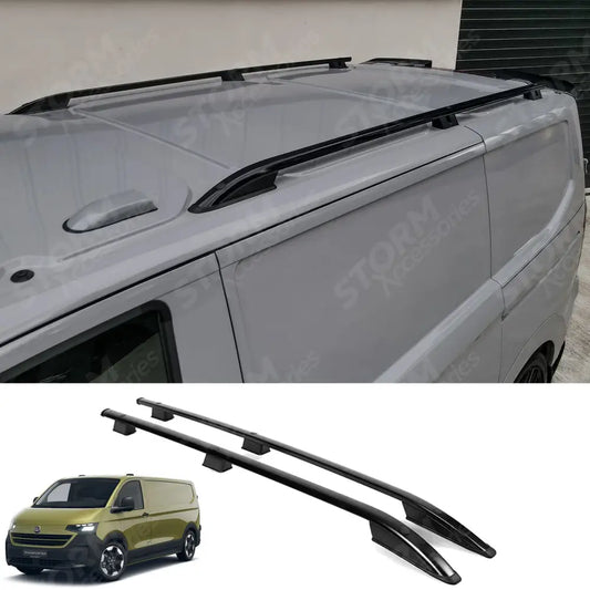 Sport Style Roof Rails In Black For Volkswagen Transporter T7 LWB 2024+
