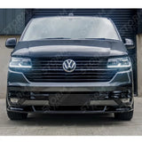 Stx 3 Piece Style Front Splitter Spoiler Gloss Black For Vw Transporter 6.1 2019 - 2024