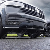 Stx 3 Piece Style Front Splitter Spoiler Gloss Black For Vw Transporter 6.1 2019 - 2024