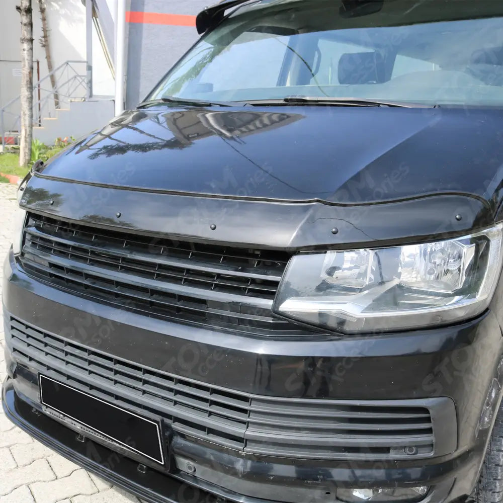 Stx Bonnet Guard Protector Black For Vw Transporter T6 2015 - 2024