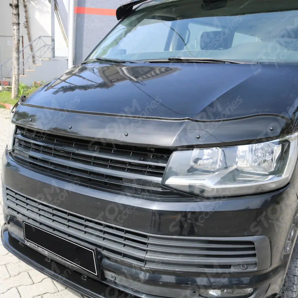 Stx Bonnet Guard Protector Black For Vw Transporter T6 2015 - 2024