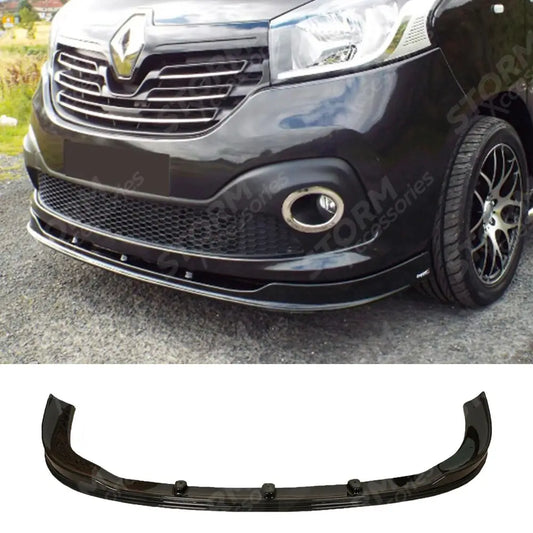Stx Front Splitter Spoiler In Black For Trafic 2014 On / Vivaro 2014-2019