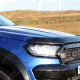 Stx Head Light Guards Gloss Black Pair For Ford Ranger T6 2016-2022