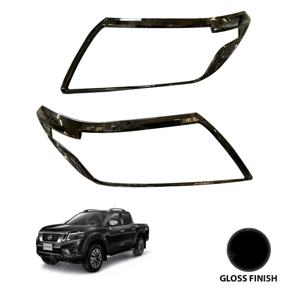 Stx Head Light Guards Gloss Black Pair For Nissan Navara Np300 2015 On