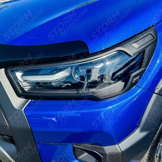 Stx Head Light Guards In Matte Black Pair Invincible & X For Toyota Hilux 2021 - 2023