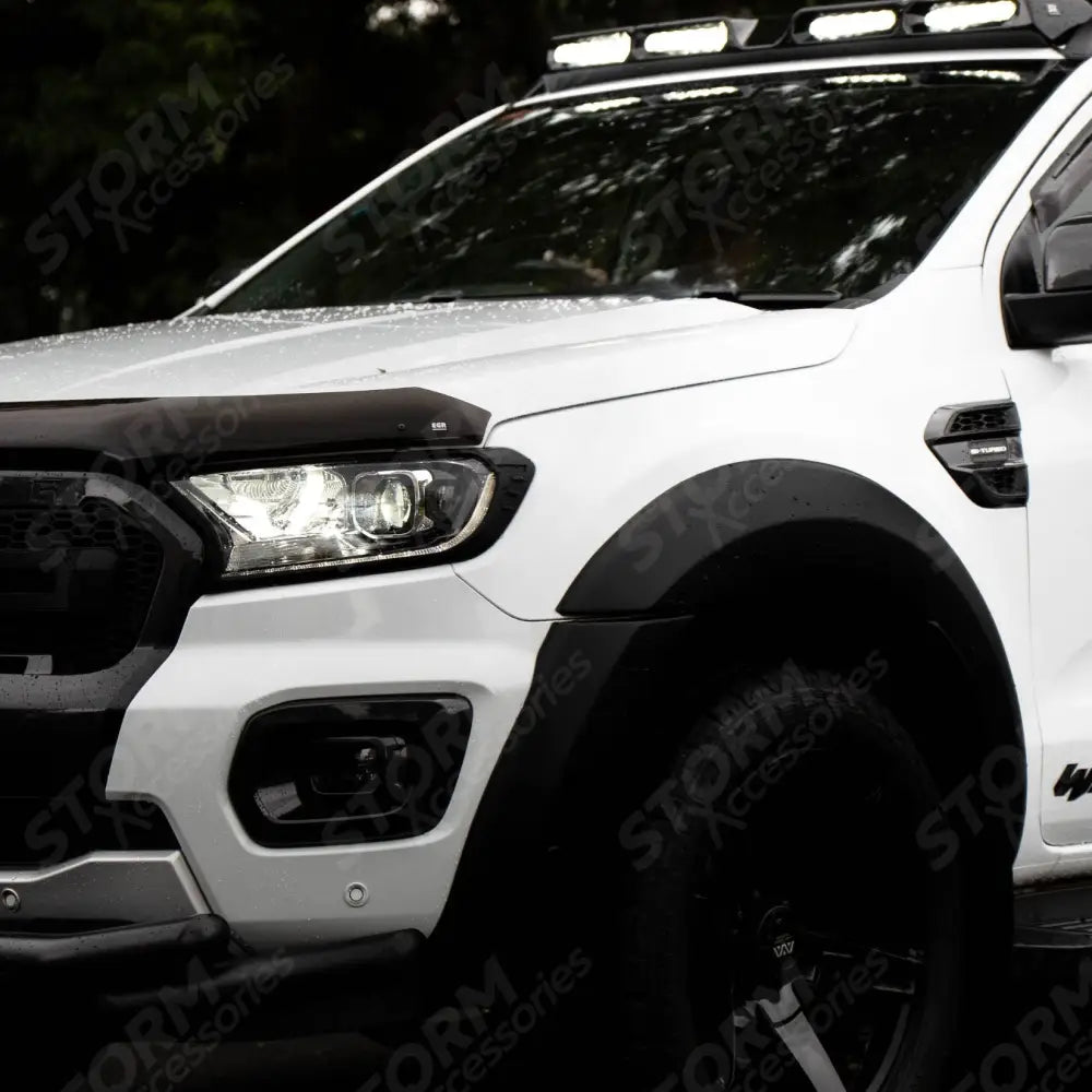 Stx Head Light Guards Pair Matte Black For Ford Ranger T6 - 2016-2022