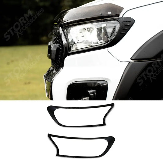 Stx Head Light Guards Pair Matte Black For Ford Ranger T6 - 2016-2022