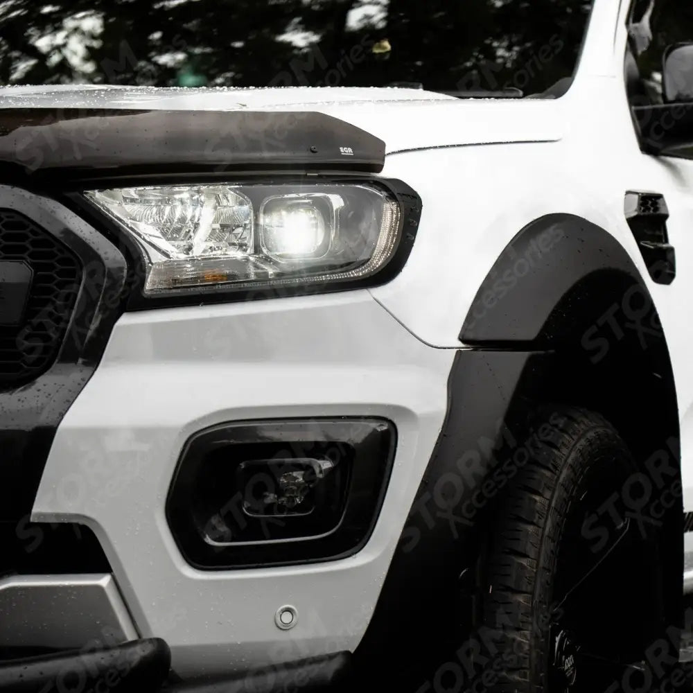 Stx Head Light Guards Pair Matte Black For Ford Ranger T6 - 2016-2022