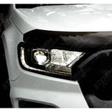 Stx Head Light Guards Pair Matte Black For Ford Ranger T6 - 2016-2022