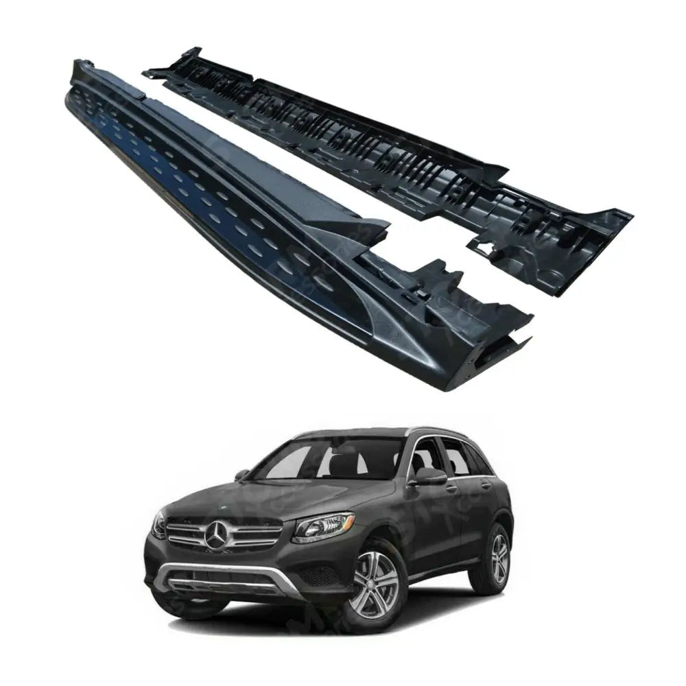 STX Style Integrated Side Steps Running Boards Gloss Black Edition For Mercedes Glc X253 2015-2022