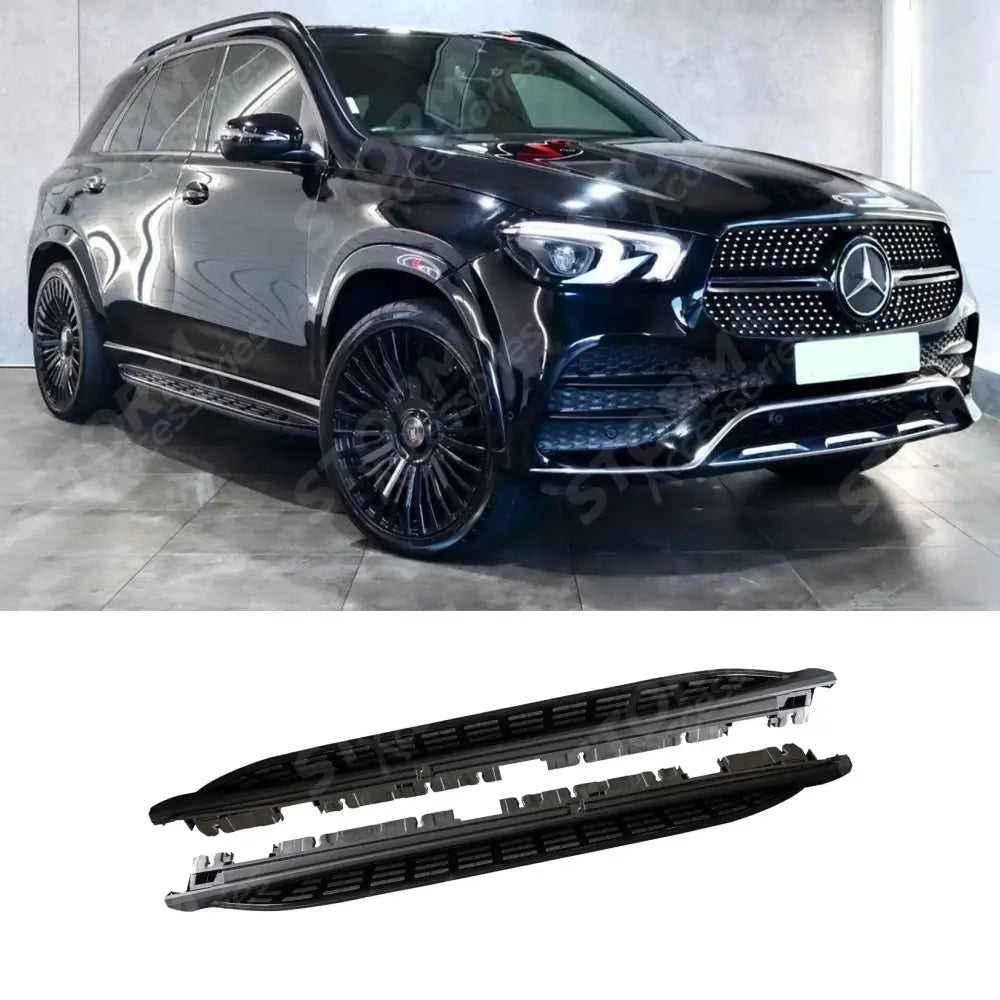STX Style Running Boards Side Steps Pair In Black For Mercedes Benz Gle W167 2020 On