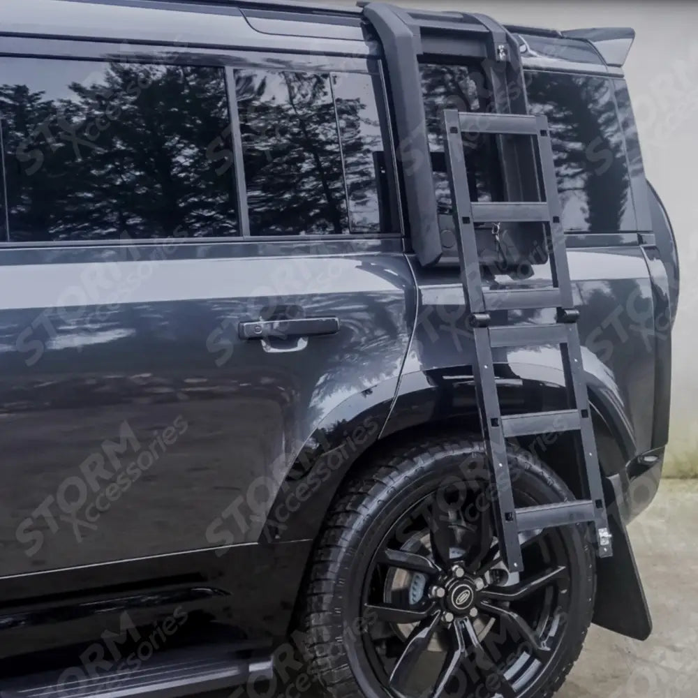 STX Style Side Roof Ladder Gloss Black For Land Rover Defender L663 90 / 110 / 130 2020 On