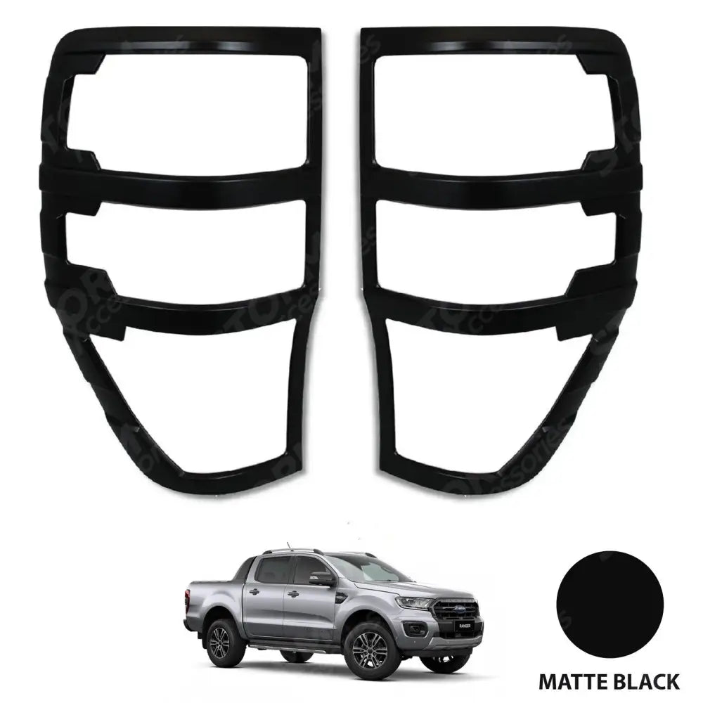 Stx Tail Light Guards -pair Matte Black For Ford Ranger T6 2012-2022