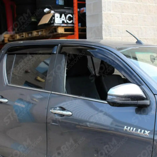 Stx Wind Deflectors 4pcs External For Toyota Hilux Mk8 2016 On Double Cab