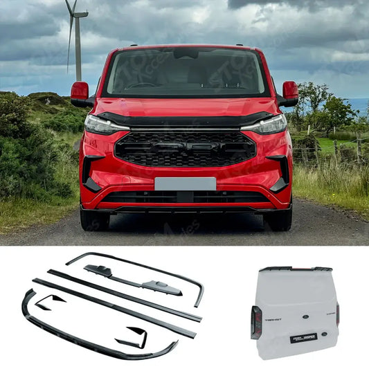TAILGATE LWB Full Low Line Aero Kit In Gloss Black For Ford Transit Custom MK2 2024 on
