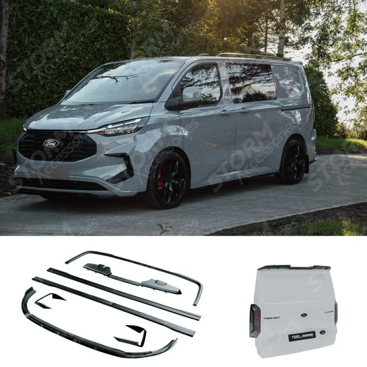 TAILGATE SWB Full Low Line Aero Kit In Gloss Black For Ford Transit Custom MK2 2024 on