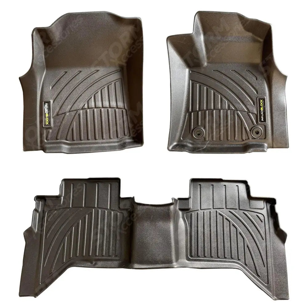 Tailored Fit Mud Block Automatic Floor Mats For Toyota Hilux 2022 - 2024