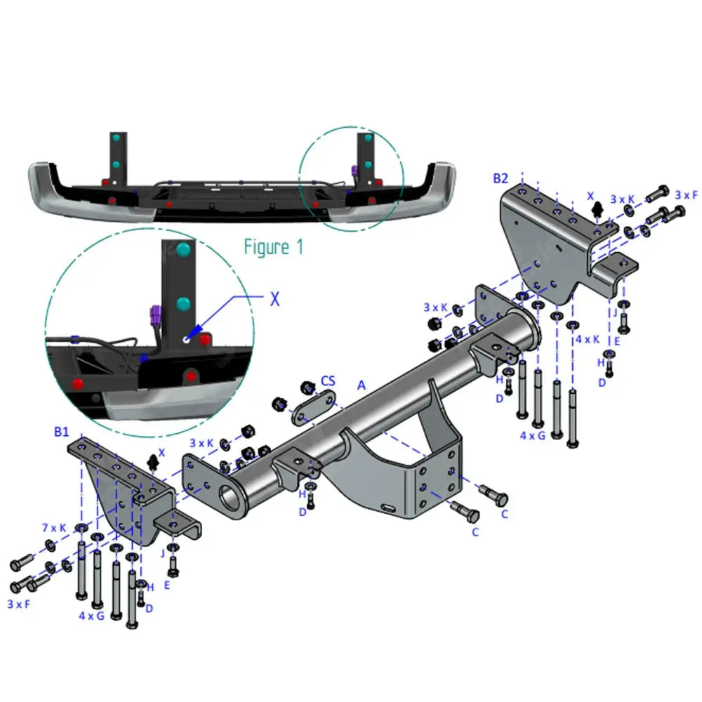 Tow-bar (Not Raptor) For Ford Ranger T9 2023 On