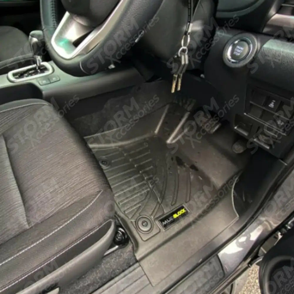 Toyota Hilux 2016 - 2021 Double Cab Automatic 3d Tailored Mud Mats Black - Mudblock