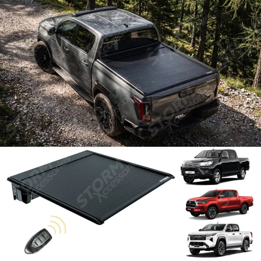 Toyota Hilux 2016 On - Double Cab - Ridgeback Auto Electric Roll Top Cover - Tonneau Covers