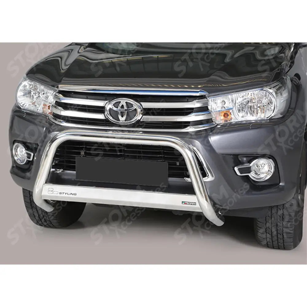 Toyota Hilux Mk8 2016-2020 - Misutonida Ec Approved Front A-bar - 63mm - Stainless Finish