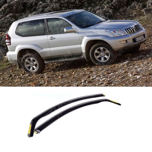Toyota Landcruiser 120 - 2003 On - 3dr - Stx Wind Deflectors - 2 Pcs Set - Dark Smoke - W142