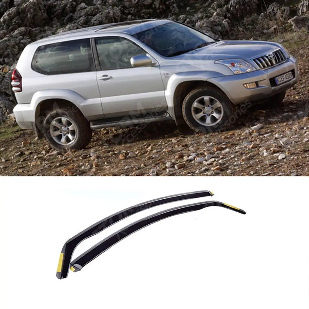 Toyota Landcruiser 120 - 2003 On - 3dr - Stx Wind Deflectors - 2 Pcs Set - Dark Smoke - W142
