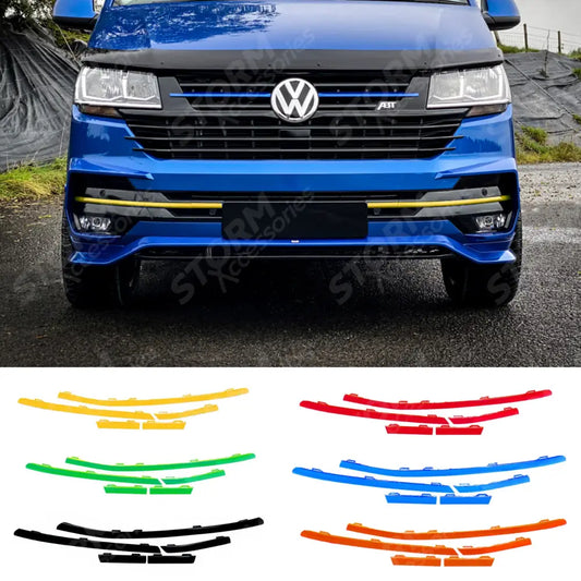 Transporter Front Bumper Lower 5pcs Grille Trim Inserts Choose Colour For Vw T6.1 2019 - 2024