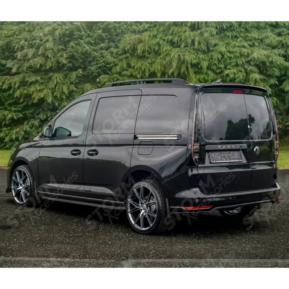 Trapeziod Side Bars in Gloss Black For VW Caddy SWB 2021 On
