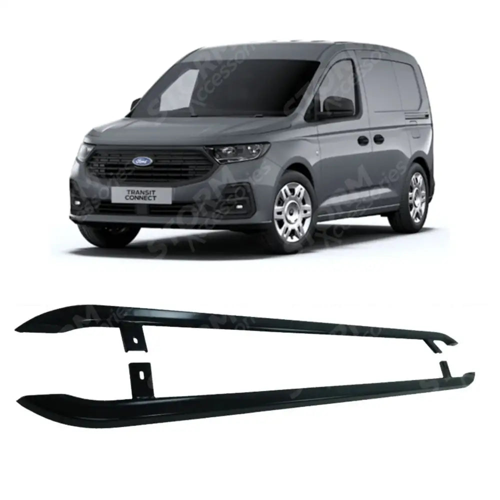 Trapezoid Side Bars in Gloss Black For Ford Transit Connect SWB 2024 On