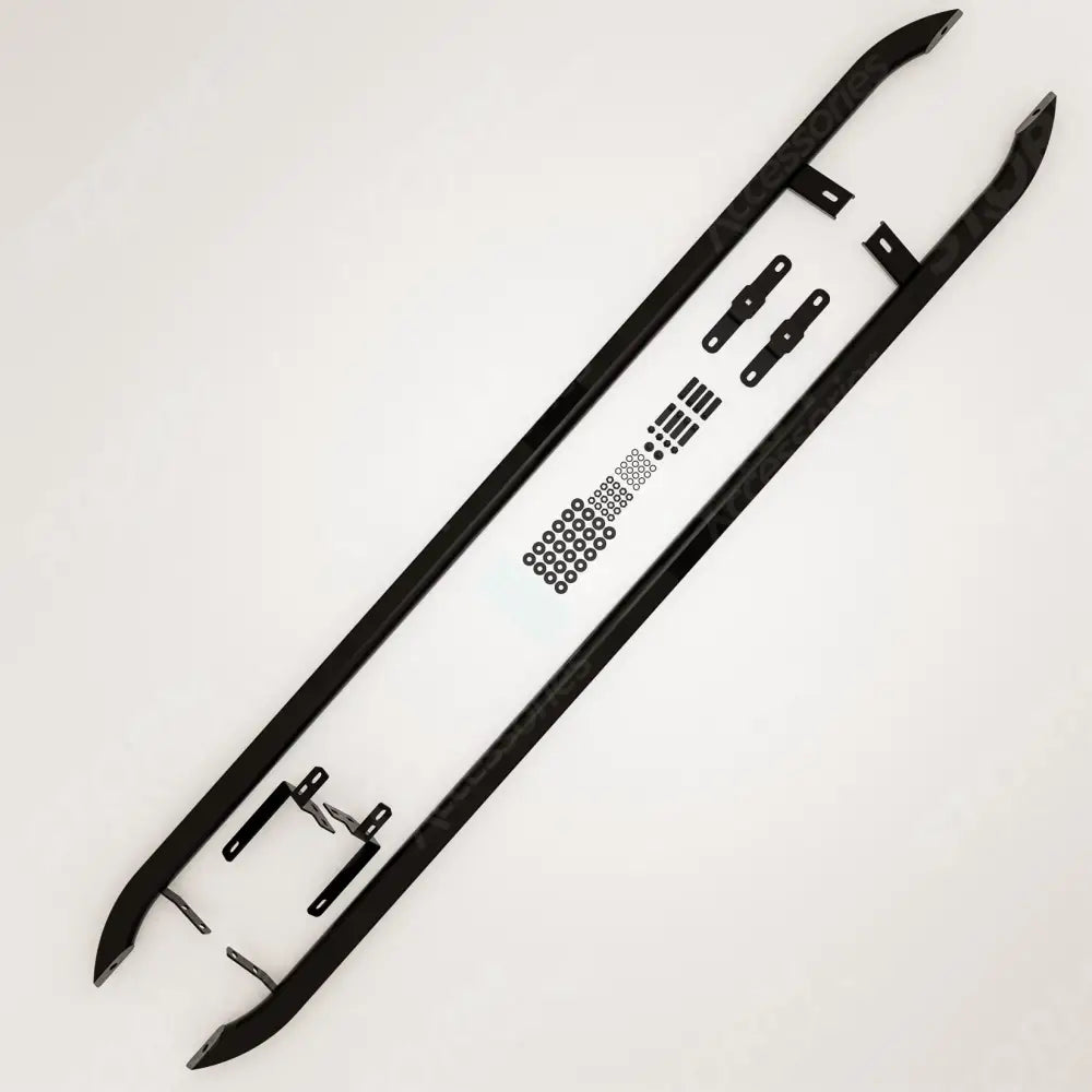 Trapezoid Side Bars In Gloss Black For Ford Transit Custom MK2 LWB 2024 On