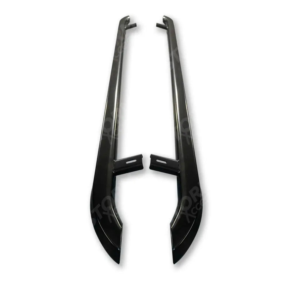 Trapezoid Side Bars In Gloss Black For Vw Transporter T5 & T6 Lwb 2003-2023