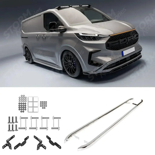 Trapezoid Side Bars In Stainless Steel For Ford Transit Custom MK2 LWB 2024 On