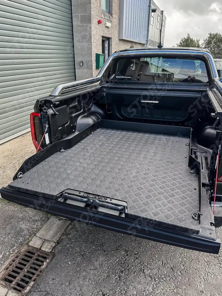 Universal Heavy Duty Load Bed Metal Sliding Tray For Double Cab Pick Ups - In Black