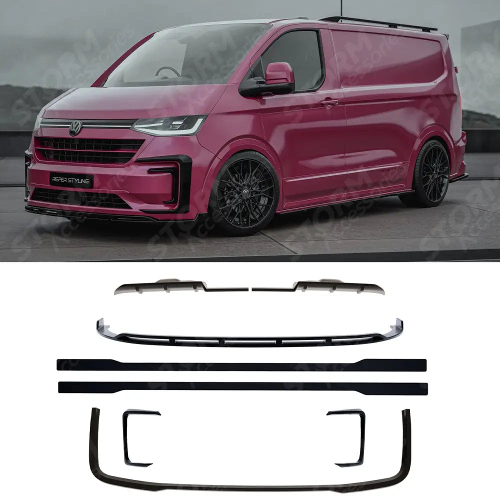 V1 Premium Aero Kit In Gloss Black For Volkswagen Transporter T7 LWB 2025 on