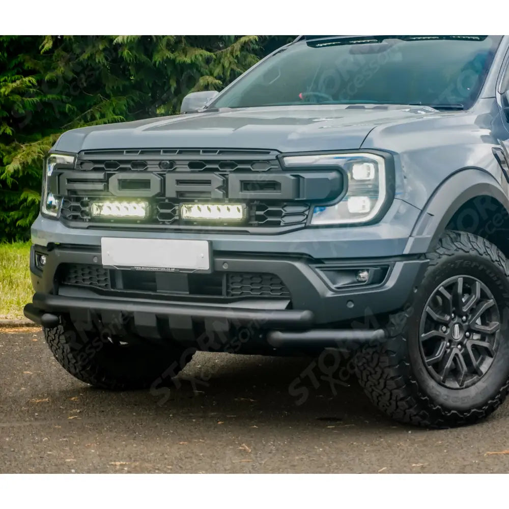 V2 Black Powder Coat Front Spoiler Bar For Ford Ranger Raptor 2023 On