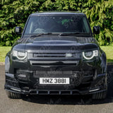 V2 Front Bumper Splitter With Led's In Gloss Black For Land Rover Defender L663 2020 On
