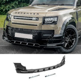 V2 Front Bumper Splitter With Led's In Gloss Black For Land Rover Defender L663 2020 On