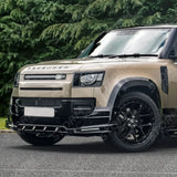 V2 Front Bumper Splitter With Led's In Gloss Black For Land Rover Defender L663 2020 On