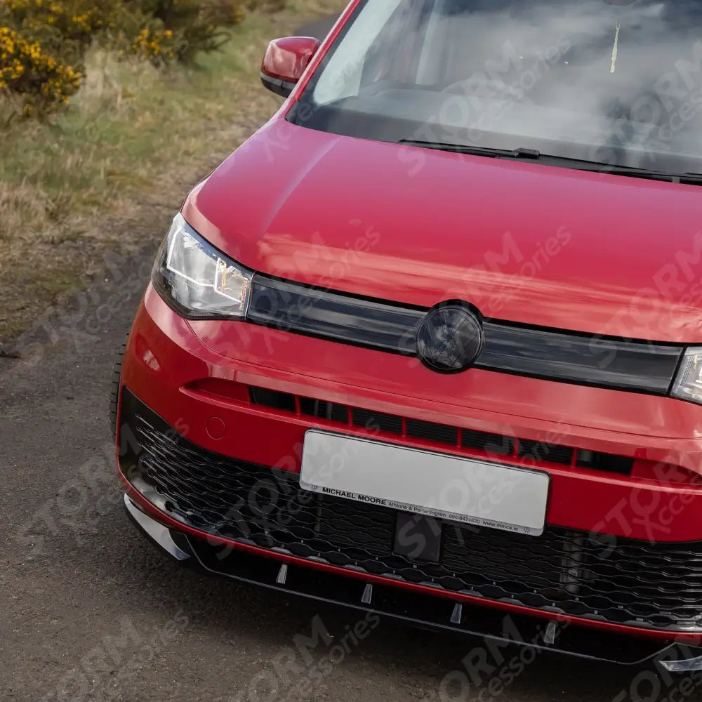 V2 Front Splitter Gloss Black For Vw Caddy 2021 On