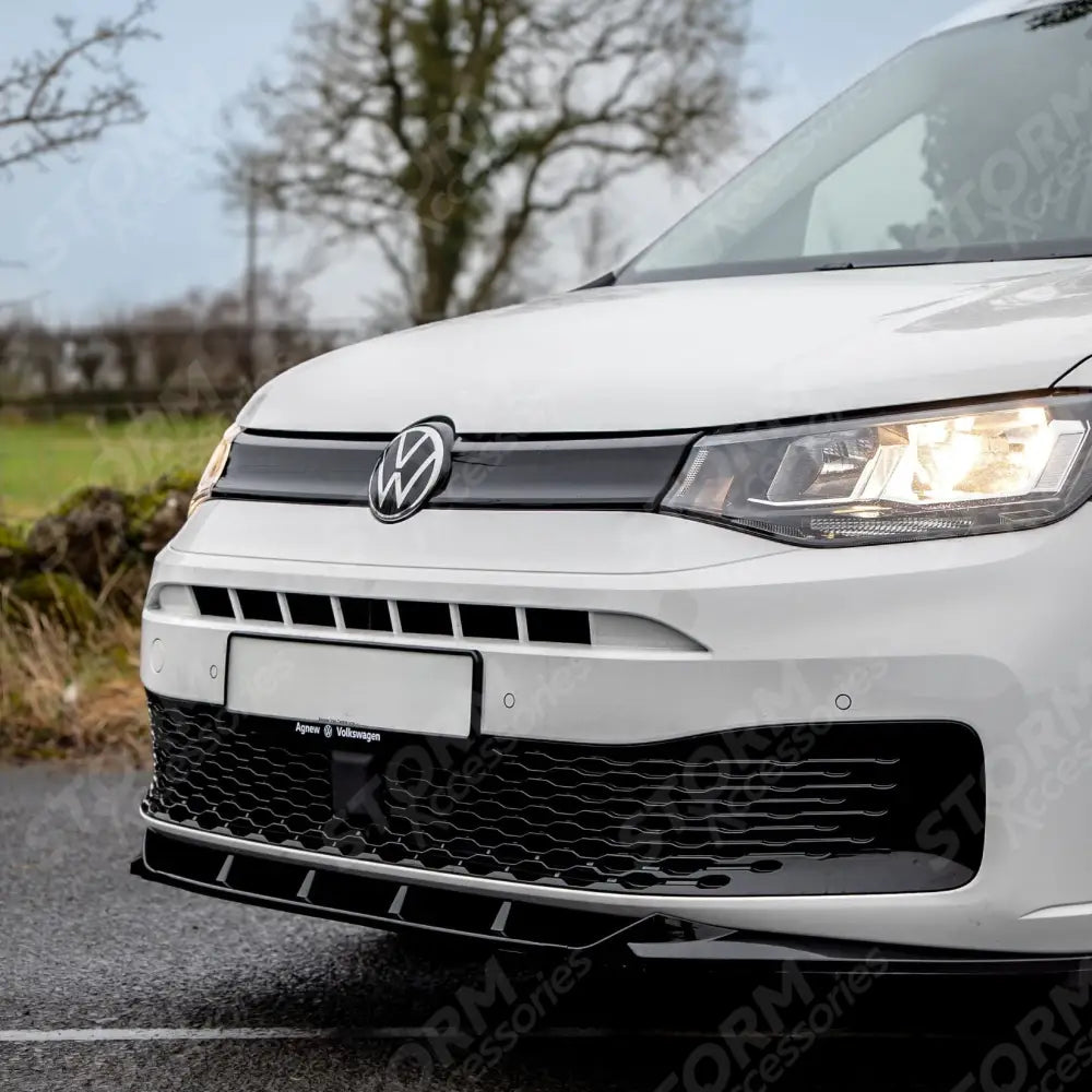 V2 Front Splitter Gloss Black For Vw Caddy 2021 On