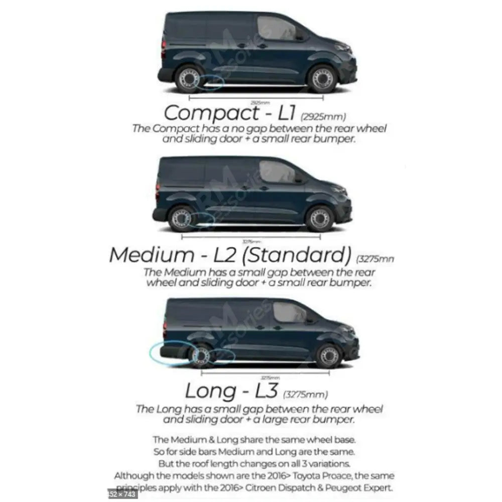 Vauxhall Vivaro Swb 2019 On / Proace / Expert / Dispatch Mwb 2016 On Aluminium Roof Rails In Silver