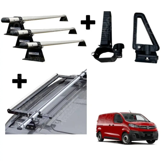 Vivaro 2019 On Multipack Ridgerack Silver Roof Rack Crossbars With Roller And Load Stops