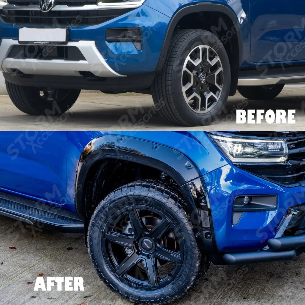 Volkswagen Amarok 2023 On Double Cab Egr Wheel Arch Kit Bolt Look Gloss Black Finish - 6 Pcs