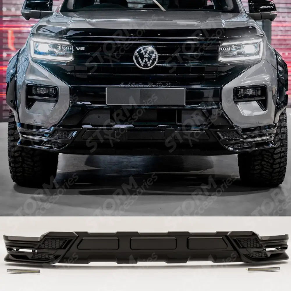 Volkswagen Amarok 2023+ Wide Trak Front Valance Splitter In Gloss Black