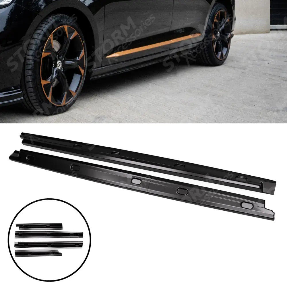 Volkswagen Caddy Mk5 2021+side Skirt Splitters Pair In Gloss Black