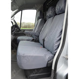 Volkswagen Crafter 2010-2017 Driver And Front Double Passenger With Worktray Seat Covers - Grey