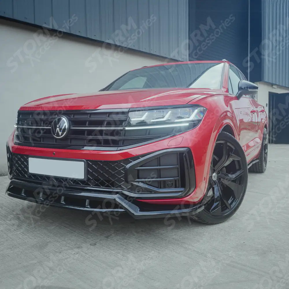 Volkswagen Touareg MK3 Facelift R Line 2023+ Front Splitter In Gloss Black